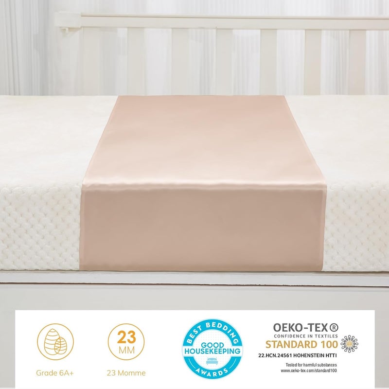 PROMEED 100% Mulberry Silk Bassinet Sleeve Sheet for Baby Hairloss and Bald Spot, Oeko-TEX Certified 23 Momme Silk Dinosaur Crib Sheets for Baby Boys (White Dinosaur) - Image 3